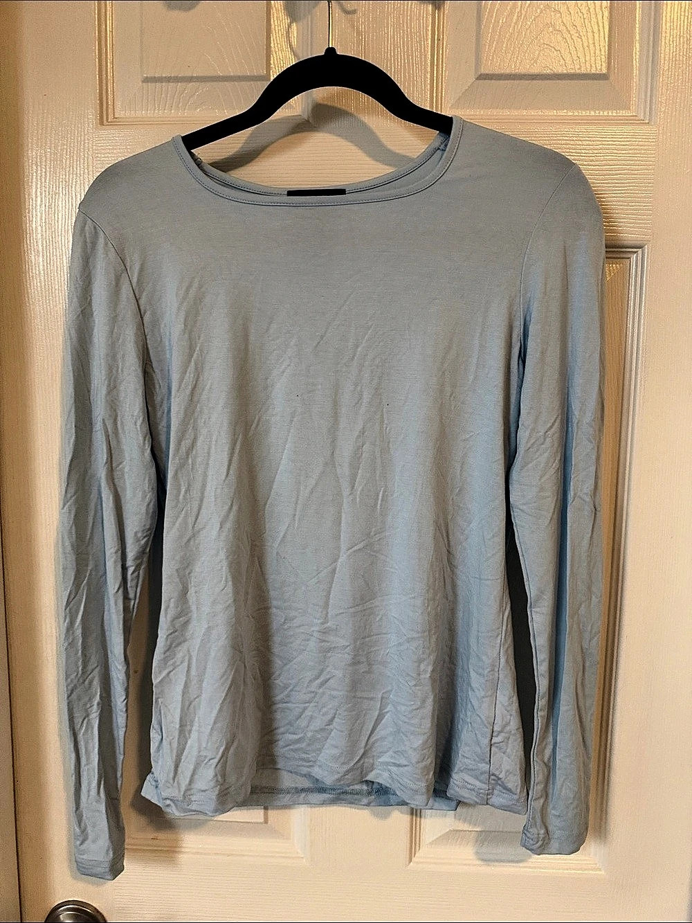 Aleeza Paris Long Sleeve Top in Light Blue Size Small Like New